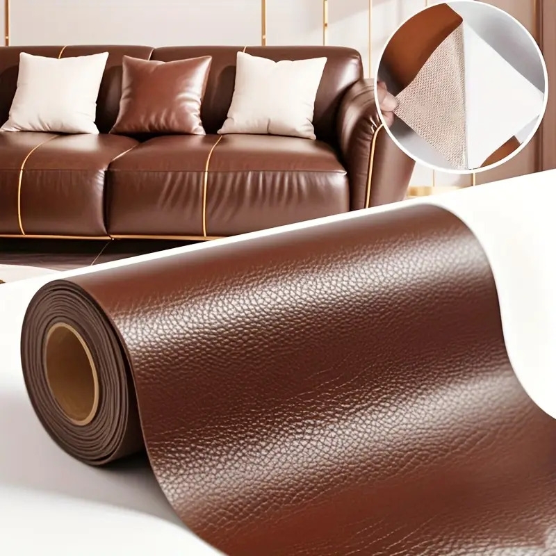 1卷大号自粘人造皮革修补贴 - 黑色，适用于沙发、汽车座椅和家具的快速修复，易于应用，无缝整合，高品质补丁 商品详情 1