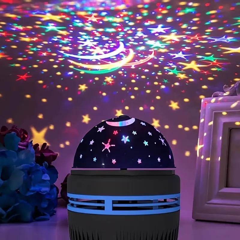 1pc star projector night light usb powered rgb for galaxy lamp with color changing feature tabletop decoration for bedroom gaming room home theater ceiling christmas wedding halloween decor automatic rotation no battery required light projector for bedroom 0