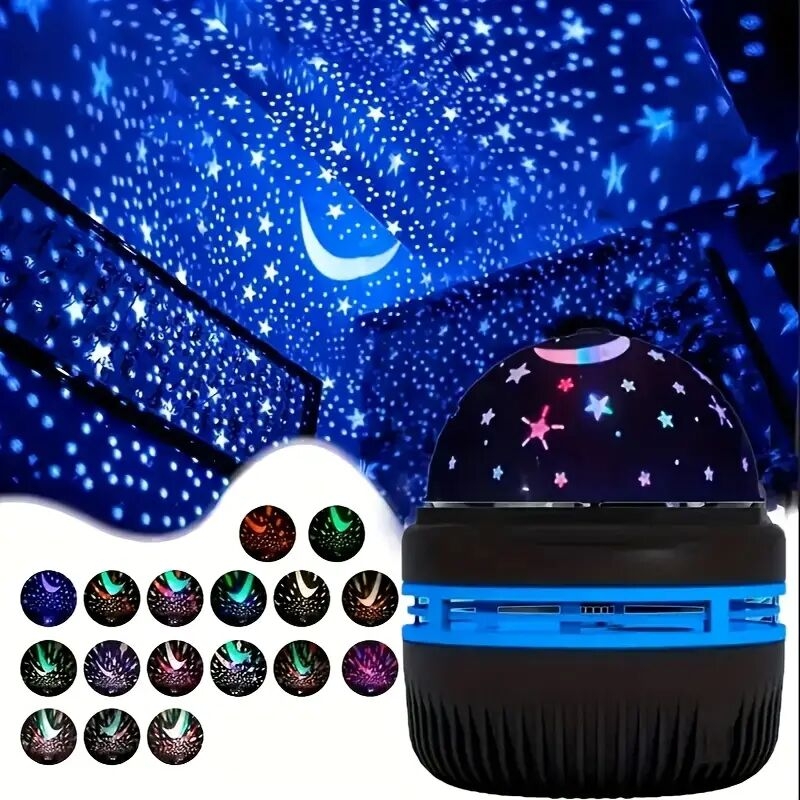 1pc rgb led star projector night light usb powered tabletop lamp with suction cup multi color decorative lighting for living room bedroom   halloween christmas no battery required details 1