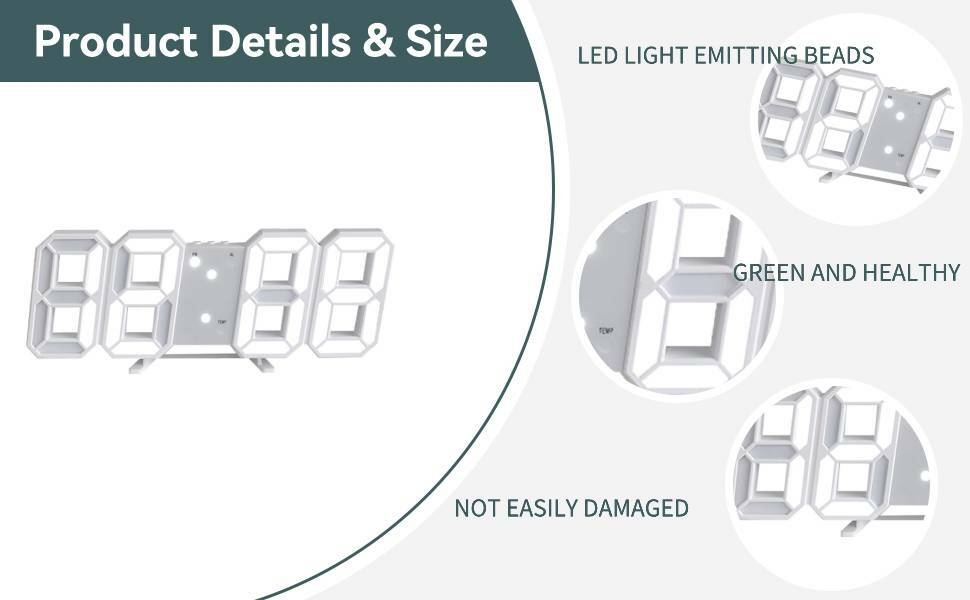 Digital Alarm 3D Wall Clock