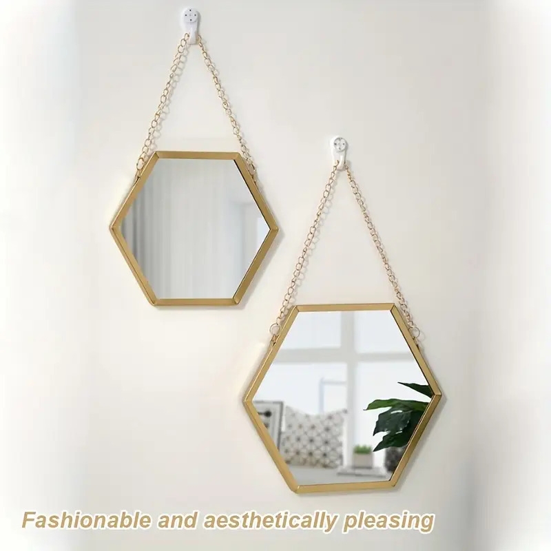 Hexagon Wall Decor Mirror Bedroom Decorative Mirror Hanging details 1
