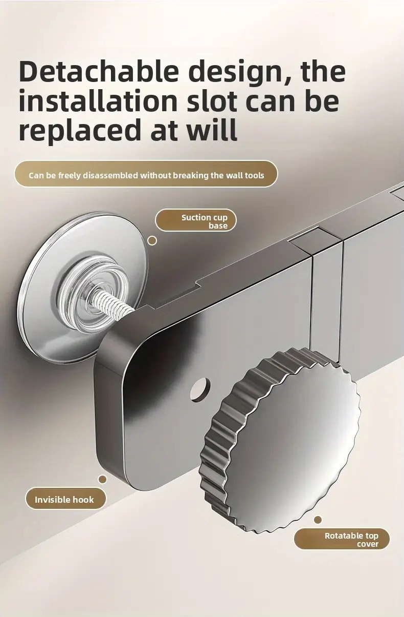 2种选择吸盘门后挂钩 - 强力粘合无需钻孔承重架衣帽储物 商品详情 3