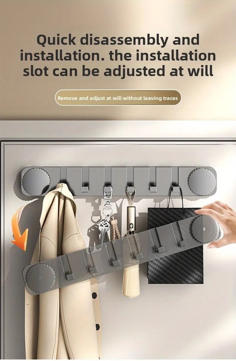 2种选择吸盘门后挂钩 - 强力粘合无需钻孔承重架衣帽储物 商品详情 6