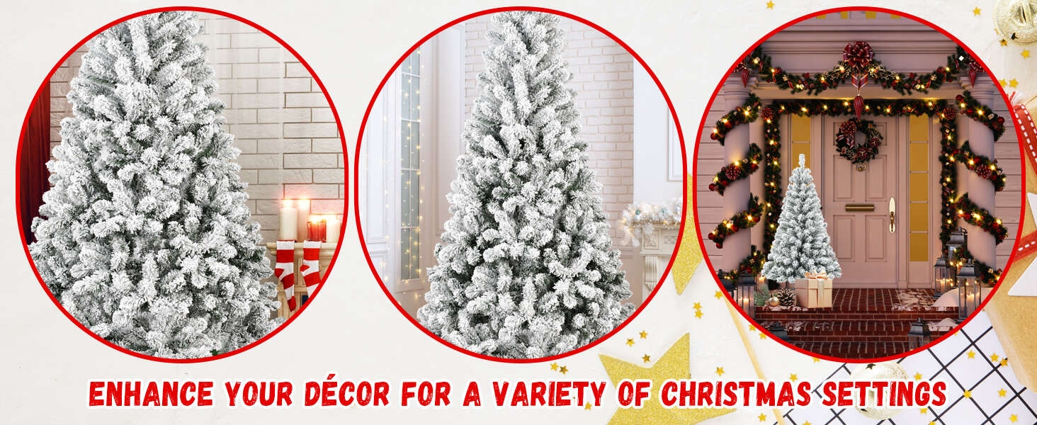 Unlit Flocked Christmas Tree