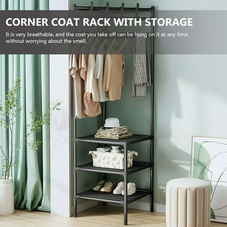 Corner Clothes Rack Scarves Clothes Stand Metal Garment Rack Coat Rack for Hat Clothes