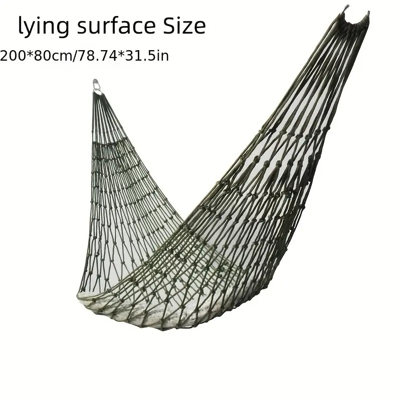 1pc nylon rope braided hoop single thick mesh hammock indoor outdoor swinging swing outdoor hammock hanging details 2