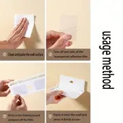 1个装/2个装塑料壁挂折叠储物架，非打孔浴室收纳架，适用于衣物和配件，节省空间的可折叠架子，适合家庭整理的篮子、箱子和容器 详情 3