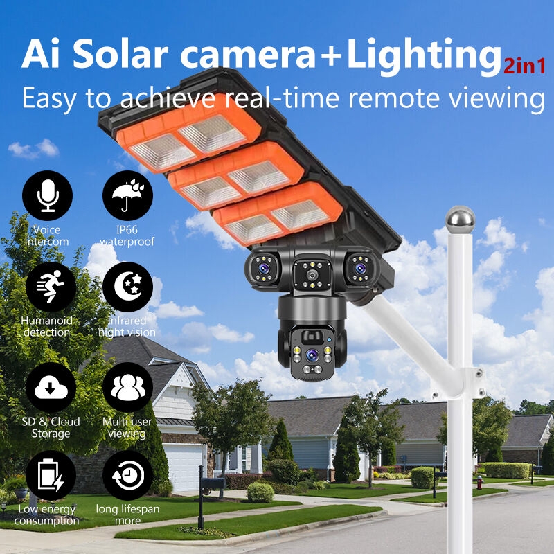 Outdoor Top-sell Camera With Solar Panel 4g Solar Street Light Camera