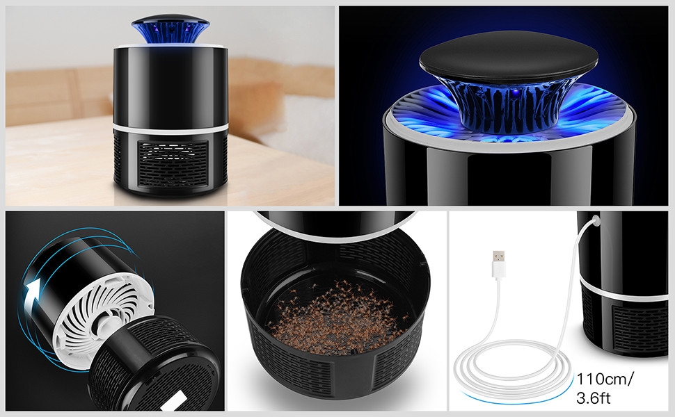 Chemical-Free USB Powered UV LED Light Photocatalyst Fly Bug Dispeller with Suction Fan for Home