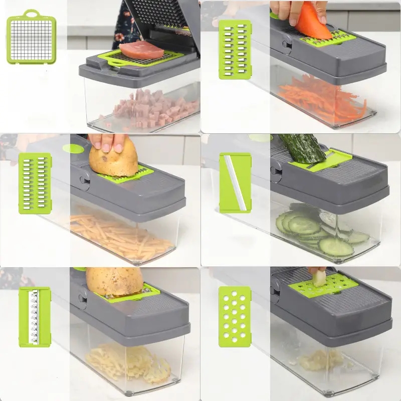 15pcs multifunctional vegetable fruit slicer crusher kitchen tools details 1