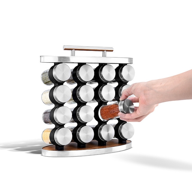 Kitchen Useful Gadgets Seasoning Spice with Jars and Handle for Countertop Spice Organizer Kitchen