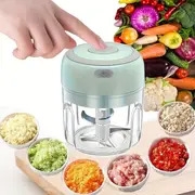 1 piece of 250ml capacity usb rechargeable cooking machine kitchen garlic mixer electric shredder small automatic cooking machine multi scene use tools various colors details 0
