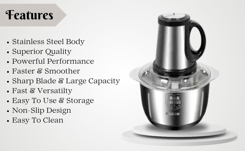 Hot Sale Multifunctional 3 Speeds Control Electric Food Processor,3L Meat Grinder,Food Chopper,600W 4 Bi-Level Blades, Stainless Steel Blender Bowl, Rubber Ring for Stability first
