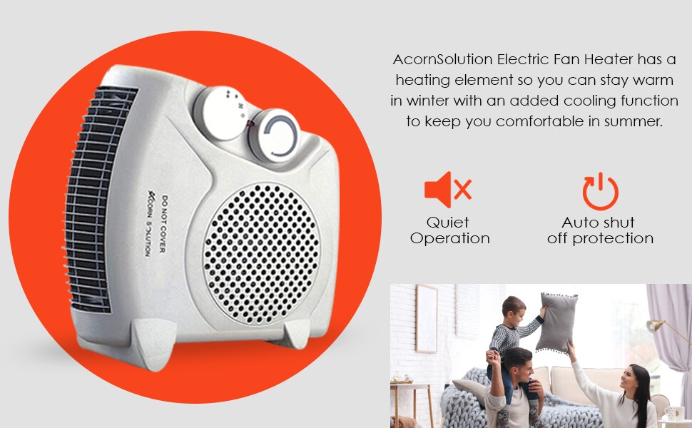 Noiseless fan heater