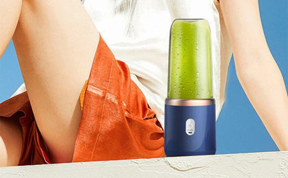 Blender Smoothie Maker, 1800 mAh Built-in Rechargeable Battery Wireless Bottle Blender - Smooth Bottle Fruit Blender Cup Travel Kitchen Use 3