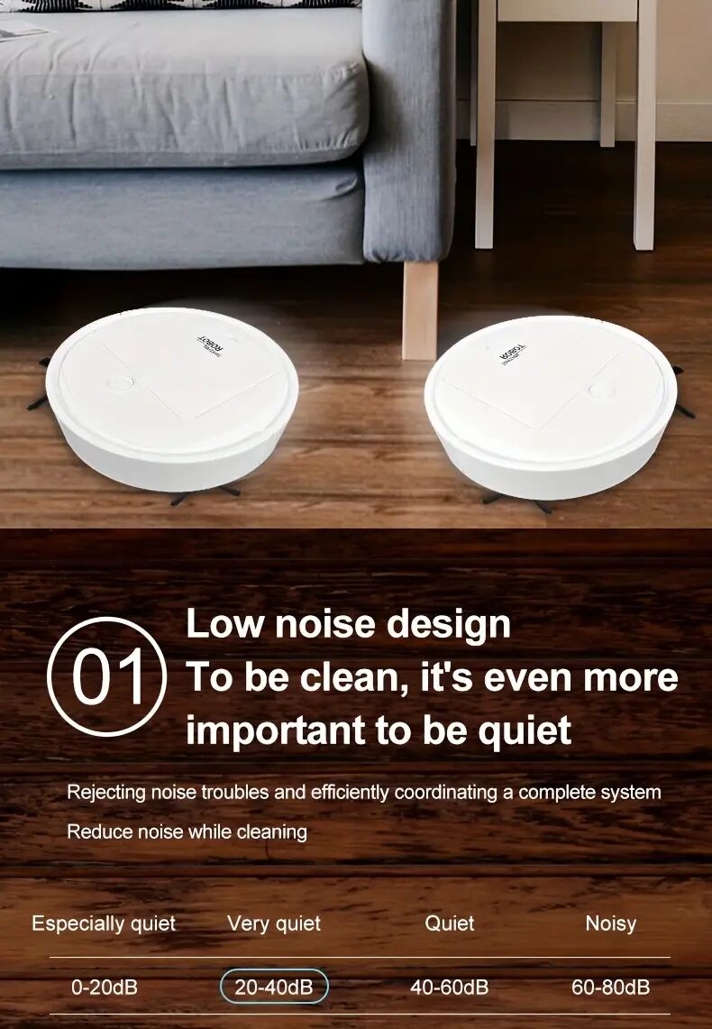 3 in 1 robot vacuum cleaner and mop combo usb rechargeable strong suction and design suitable for pet hair hard floors and daily cleaning automatic mop pet hair cleaner robot vacuum cleaner details 2