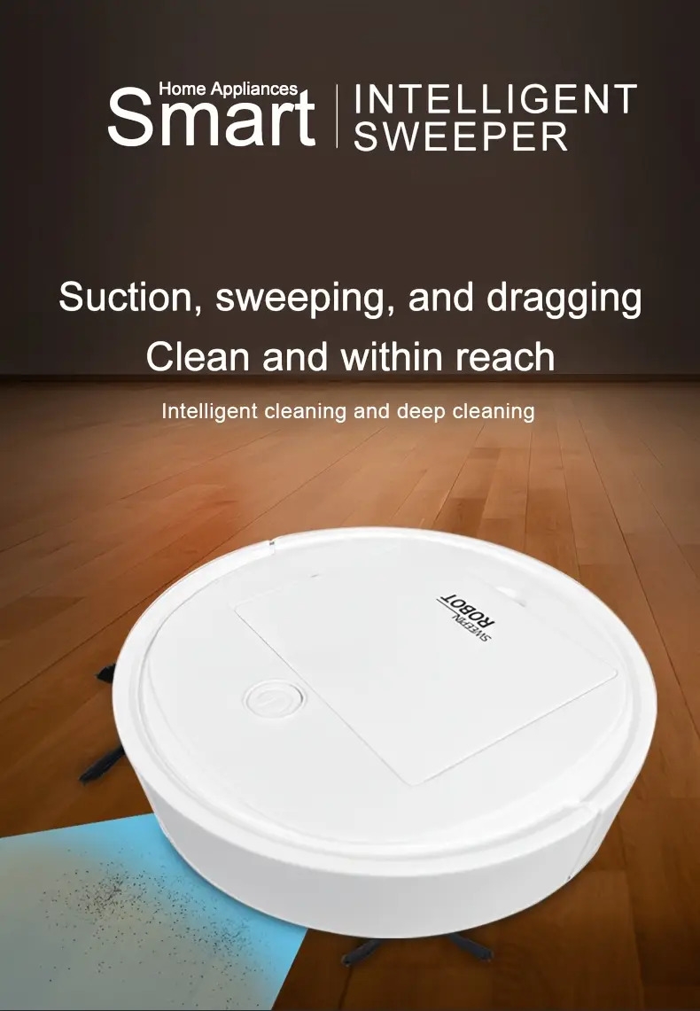 3 in 1 robot vacuum cleaner and mop combo usb rechargeable strong suction and design suitable for pet hair hard floors and daily cleaning automatic mop pet hair cleaner robot vacuum cleaner details 0