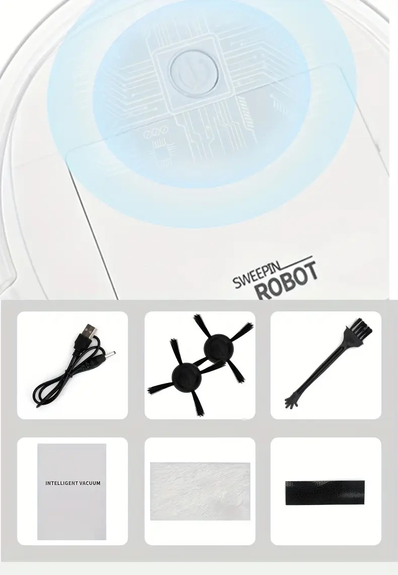 3 in 1 robot vacuum cleaner and mop combo usb rechargeable strong suction and design suitable for pet hair hard floors and daily cleaning automatic mop pet hair cleaner robot vacuum cleaner details 5