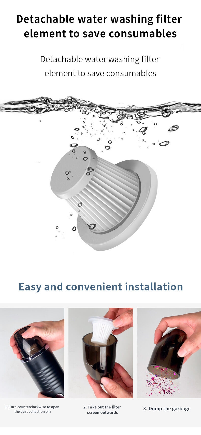 Wireless Automobile Vacuum Cleaner Portable Robot Vacuum Cleaner Handheld Mini for Car Home Office