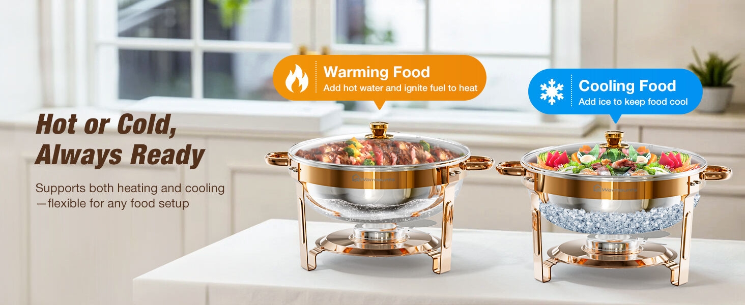 rose gold Chafing Dishes with Glass Lid 2026