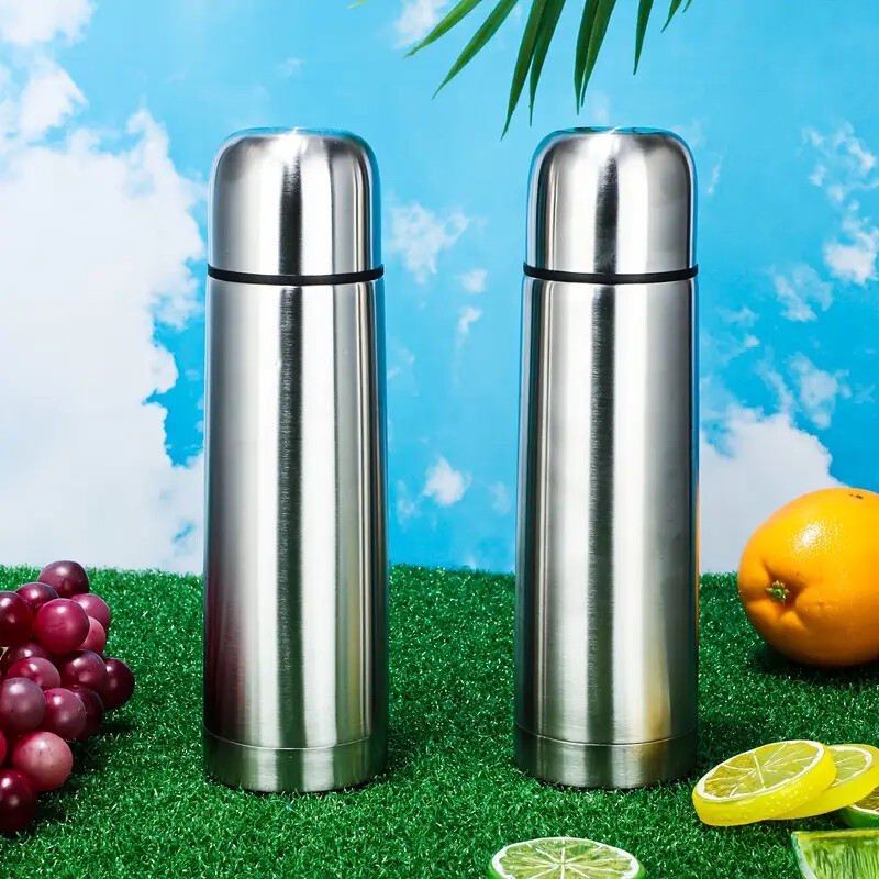 4pcs不锈钢热水瓶17盎司/500毫升热水瓶咖啡旅行杯带杯咖啡店密封真空绝缘瓶，适用于热饮 详情 6