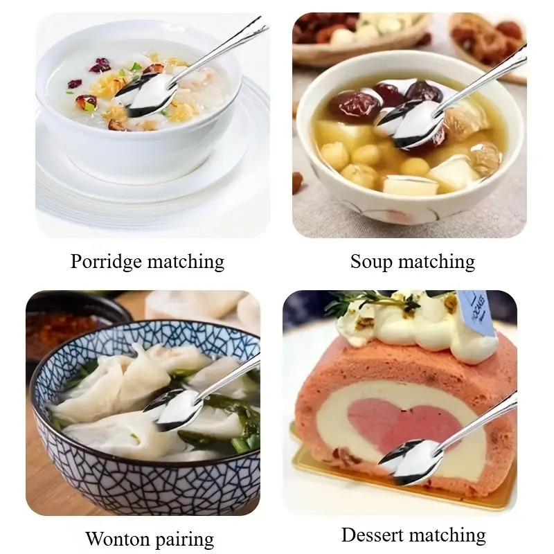 30件重型不锈钢勺子 - 商用与家用厨房工具，长柄设计，适用于餐厅、派对、宴会 - 优雅甜点勺，理想的上菜展示礼品（30支装），餐厅餐具，抛光表面，时尚造型，耐用餐具 商品详情 0