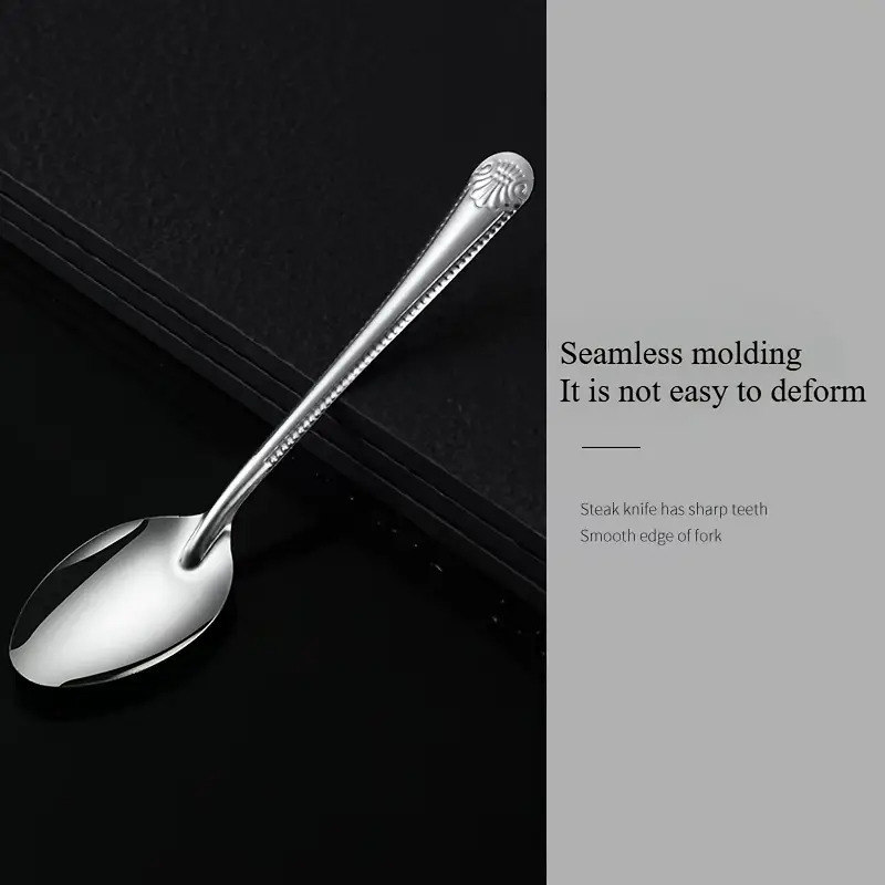 30件重型不锈钢勺子 - 商用与家用厨房工具，长柄设计，适用于餐厅、派对、宴会 - 优雅甜点勺，理想的上菜展示礼品（30支装），餐厅餐具，抛光表面，时尚造型，耐用餐具 商品详情 3