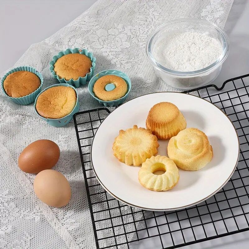 30pcs silicone kitchen baking supplies set nonstick silicone bakeware set with baking pan silicone cake molds baking sheet donut pan silicone muffin pan cake pan and 24 pack silicone cupcake mold baking cups details 6