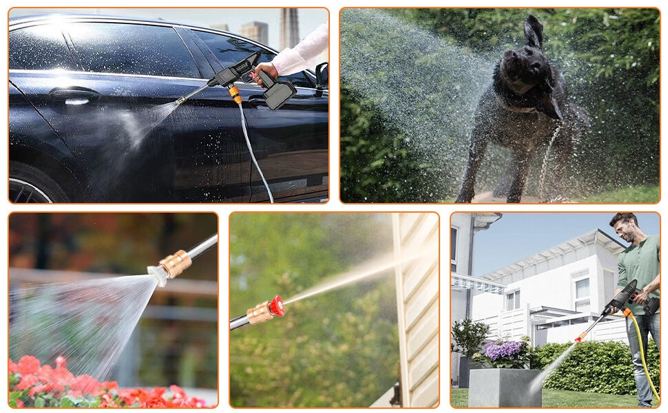 Portable hand-held car wash gun