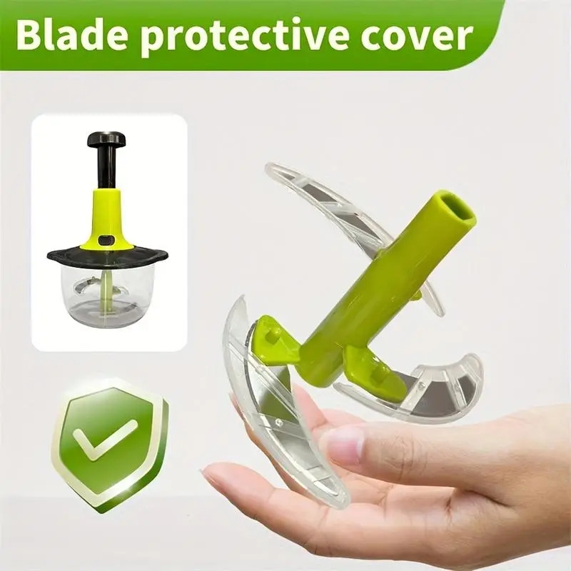 1pc 多功能不锈钢手动食物切碎器 - 带刀片保护罩，切碎机/绞肉机/搅拌机，大蒜绞碎洋葱切割机，适合用于大蒜、肉类和多用途使用，耐用的手动压碎工具，蔬菜切片机及切碎器，厨房小工具，餐前准备，万圣节，圣诞节派对用品、情人节, 新年礼物，4个季节均可使用 商品详情 5
