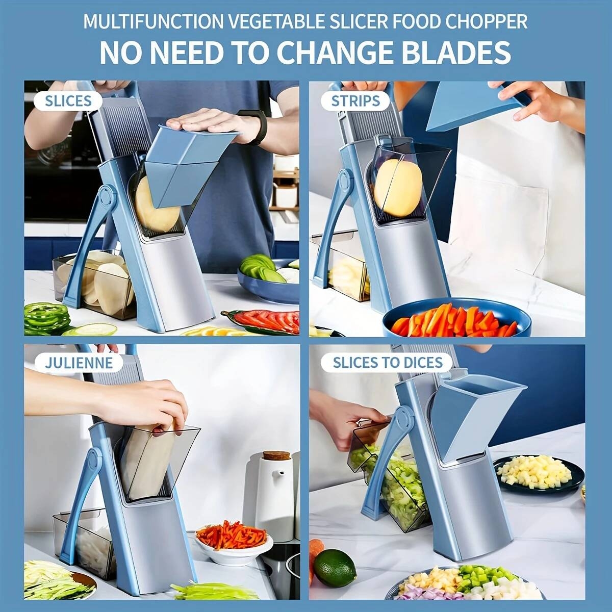 for all upgrade safe slicer size adjustable vegetable food chopper cutter detachable blade kitchen chopping artifact gift details 4