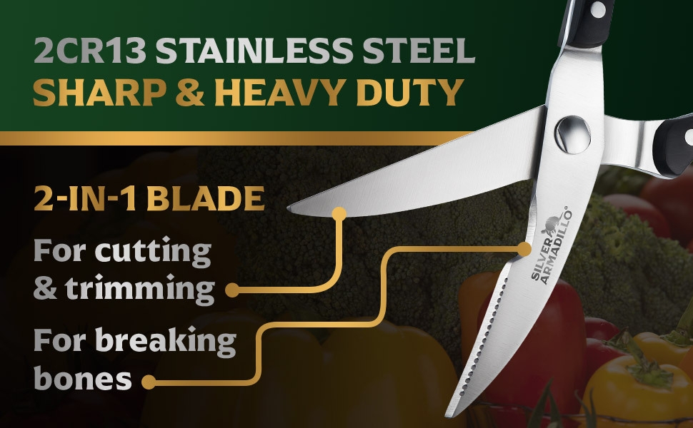 2CR13 STAINLESS STEEL SHARP HEAVY DUTY 2 IN 1 BLADE CUTTING TRIMMING BREAKING BONES