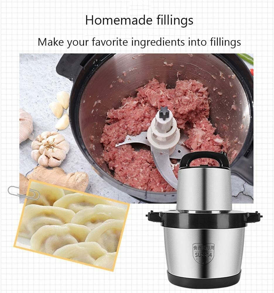 Hot Sale Multifunctional Food Meat Chopper, 6L Stainless Steel Food Processor - Meat Grinder For Efficiently Minced Vegetables, Fruits, And Nuts image