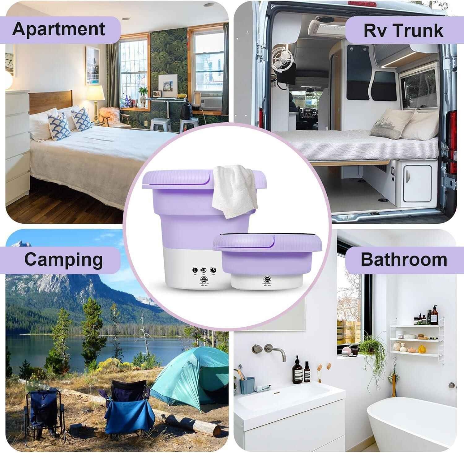Mini Portable Washing Machine 7.5KG - Green, Compact, Foldable, Energy Efficient for Apartments & Travel