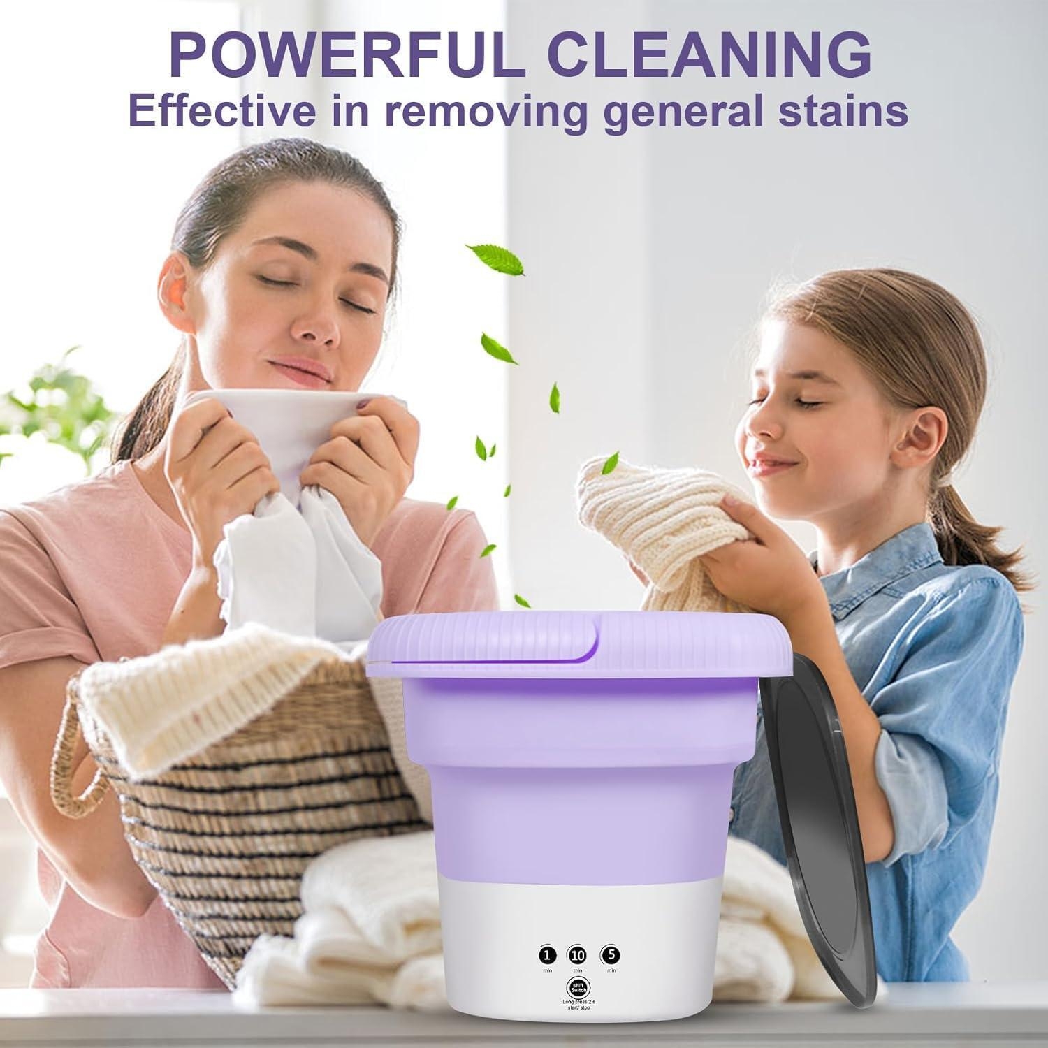 Mini Portable Washing Machine 7.5KG - Green, Compact, Foldable, Energy Efficient for Apartments & Travel