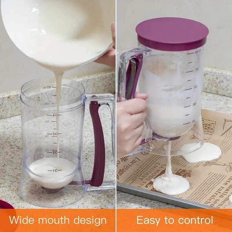 1pc pancake batter dispenser batter dispenser with squeeze handle pancake dispenser for batter pancake dispenser mix dispenser for griddle perfect pancakes cupcake waffle cake kitchen tools baking tools 5