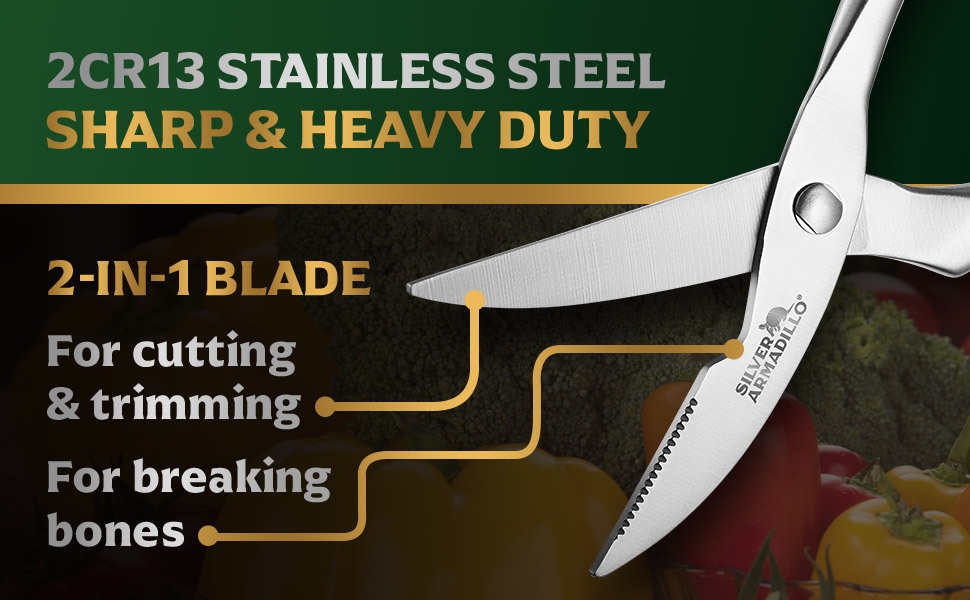 2CR13 STAINLESS STEEL SHARP HEAVY DUTY 2 IN 1 BLADE CUTTING TRIMMING BREAKING BONES