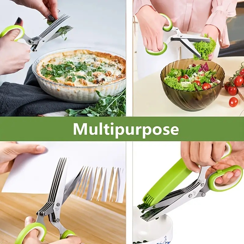 1pc 5 blade kitchen herb shears perfect for chopping basil chive parsley and more easy to use and durable 2