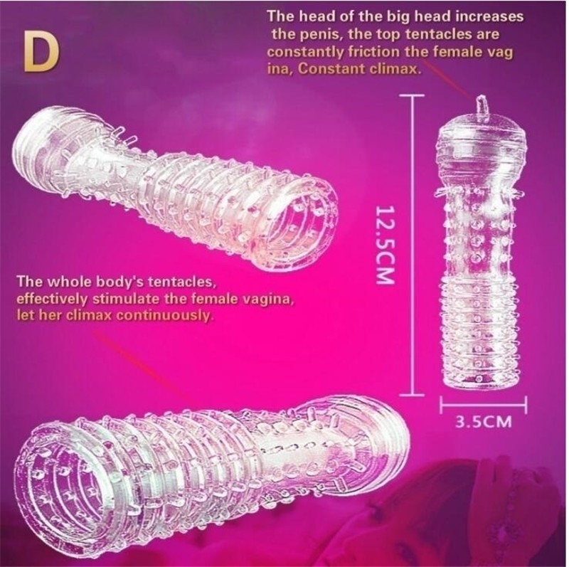 Fashion 5pcs Silicone Reusable Unbreakable Condoms Time Delay Crystal