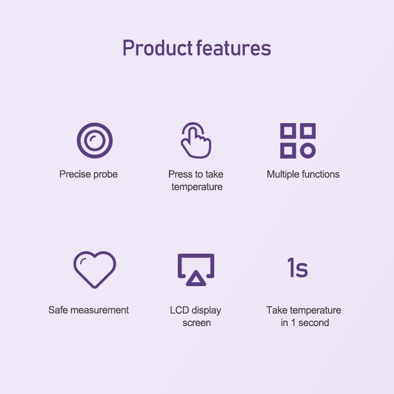 Portable Non-Contact Infrared Thermometer Handheld Mini Frontal Temperature Gun for Home Use Rapid Foreign Trade English Version