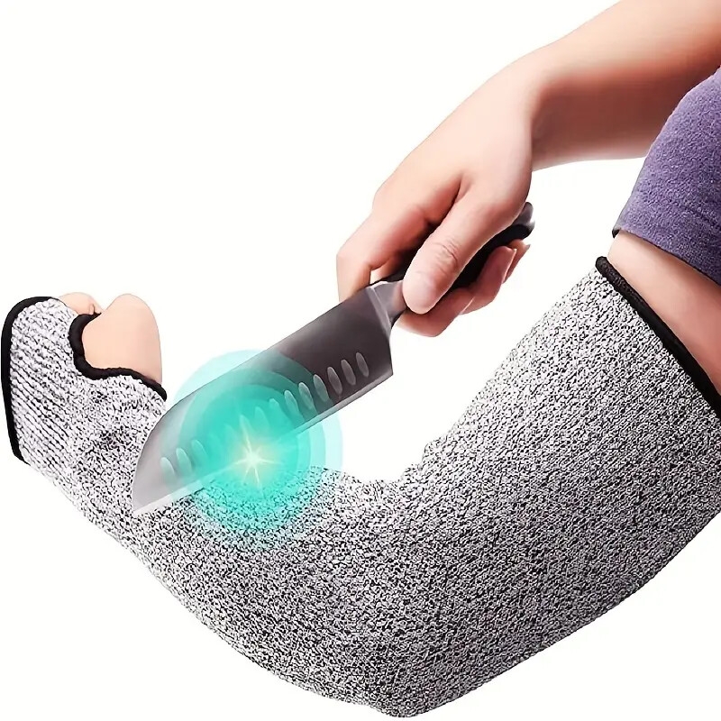 1 pair cut resistant sleeves with thumb hole arm protection bite proof for thin skin anti abrasion safety arm guard for garden kitchen details 1