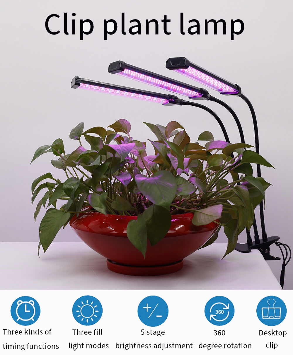 Hot Selling 60W Dimmable 1/2/3 Head Auto On/Off Timer Adjustable Indoor Plant Full Spectrum Led Grow Light Bloom System