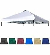 JANCANOPY 10x10 Canopy Replacement Top with Air Vent Silver Coated for Straight Leg Canopy Frame,...