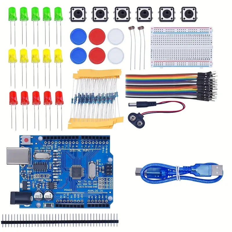 starter kit for uno r3 mini breadboard led jumper wire button for a rduino diy kit details 0