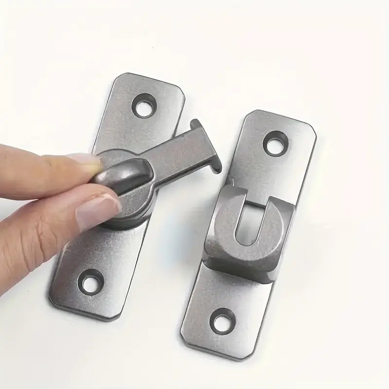 重型防盗门把手带90°/ °可调滑动销 - 耐用金属防撬锁，手控及喷漆处理适用于浴室和家庭安全，现代门锁，坚固结构 商品详情 1