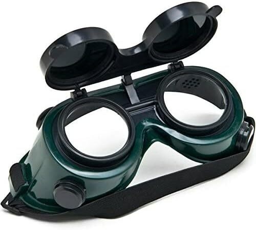 Magik Flip-up Filter Poly-carbonated Lens Welding Safety Goggle ( Dark Green - Free Size )