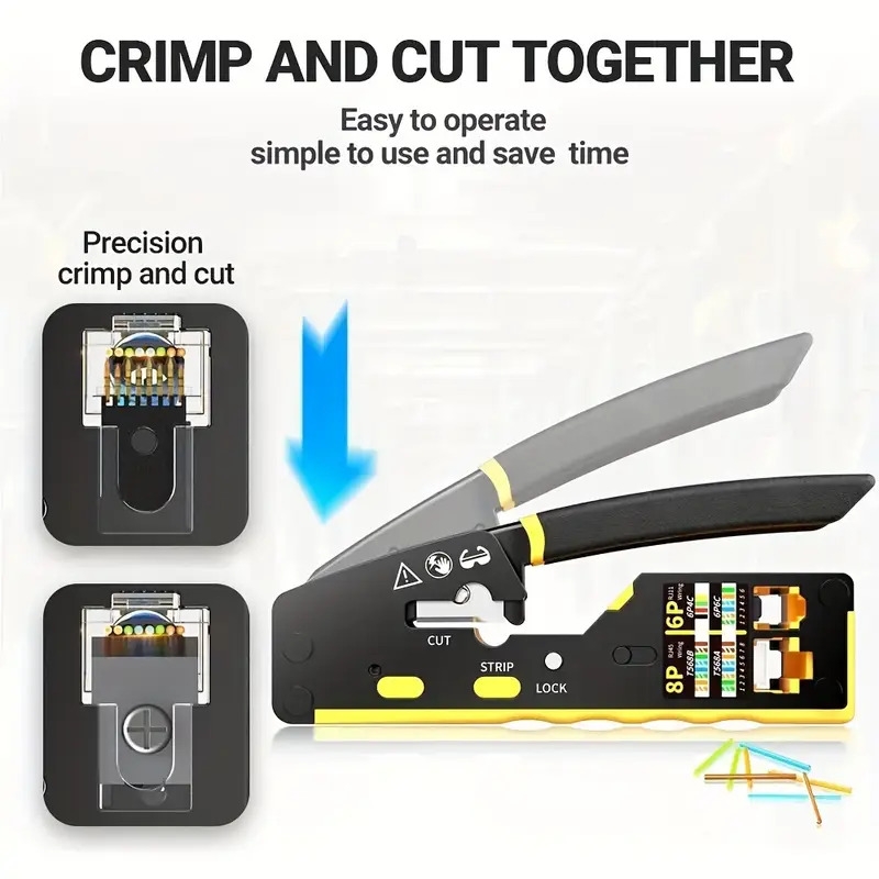 multifunctional rj45 crimping tool cat5 6a 7 cable cutter 6088 efficient 8p6p crimper for shielded connectors non slip handle with adjustable button durable network wiring pliers for cat 7 details 5