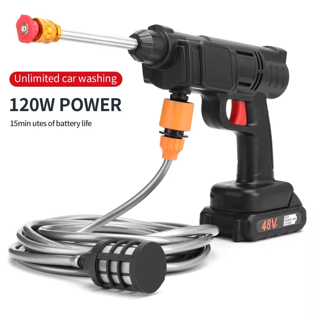 Cordless Pressure Washer, 30Bar Pressure Water Spray Gun, 48V Lithium Battery Lasts for 60 Min with Fully Charged, Portable High Pressure Car Washer for Car/Fence/Wall/Deck Cleaning 93dd6affb19e1a207fe05545dfacba1e