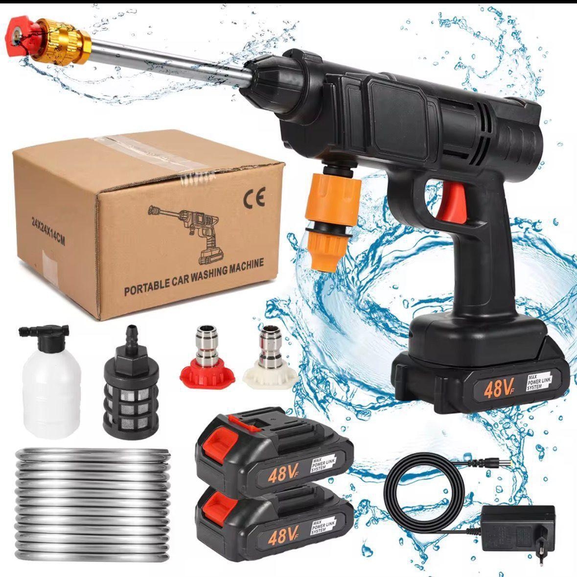 Cordless Pressure Washer, 30Bar Pressure Water Spray Gun, 48V Lithium Battery Lasts for 60 Min with Fully Charged, Portable High Pressure Car Washer for Car/Fence/Wall/Deck Cleaning https://ke.jumia.is/cms/external/pet/GE840IP6HK5KONAFAMZ/a4e190a67ec8889a8f787f7bc8b36388.jpg