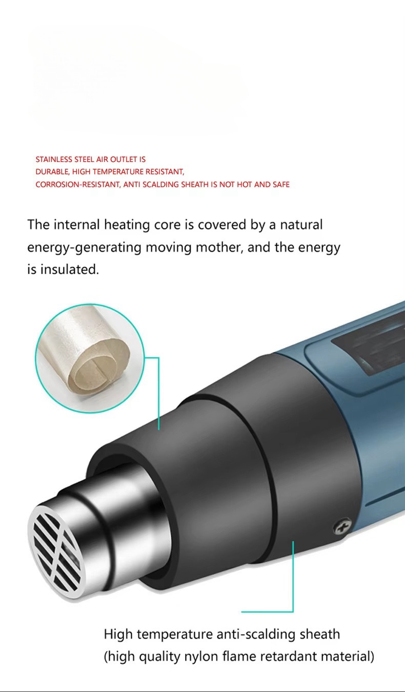 110V High-Power Handheld Hot Air Gun American European Standard Plug Industrial Household Use Stepless Electric Heat Gun